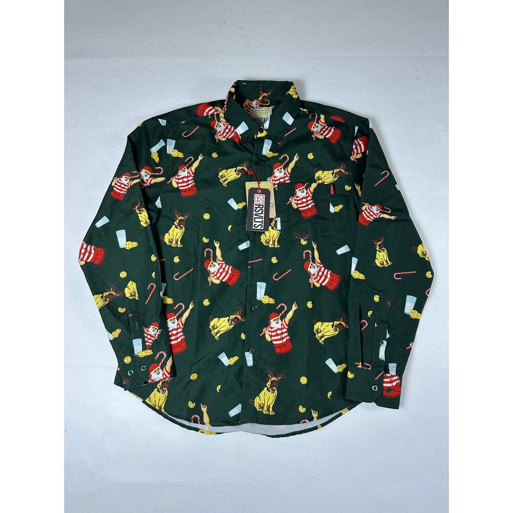 The Sandlot RSVLTS Shirt Button Down Christmas Long Sleeve M 9223S